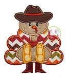 Turkey Cowboy Applique | Machine Embroidery Designs by JuJu