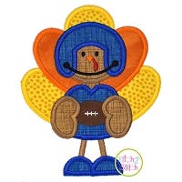 Turkey Football Player Applique | Machine Embroidery Designs by JuJu