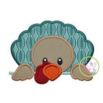Turkey Peeker Boy Applique | Machine Embroidery Designs by JuJu