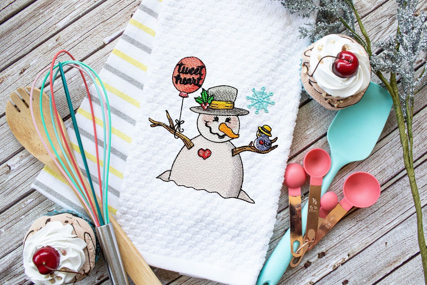 Tweet Heart Snowman | Machine Embroidery Designs by JuJu