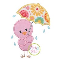 Umbrella Bird Applique Design | Machine Embroidery Designs by JuJu