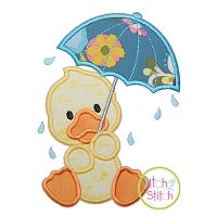 Umbrella Duck Applique Design | Machine Embroidery Designs by JuJu