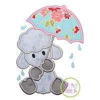 Umbrella Lamb Applique Design | Machine Embroidery Designs by JuJu
