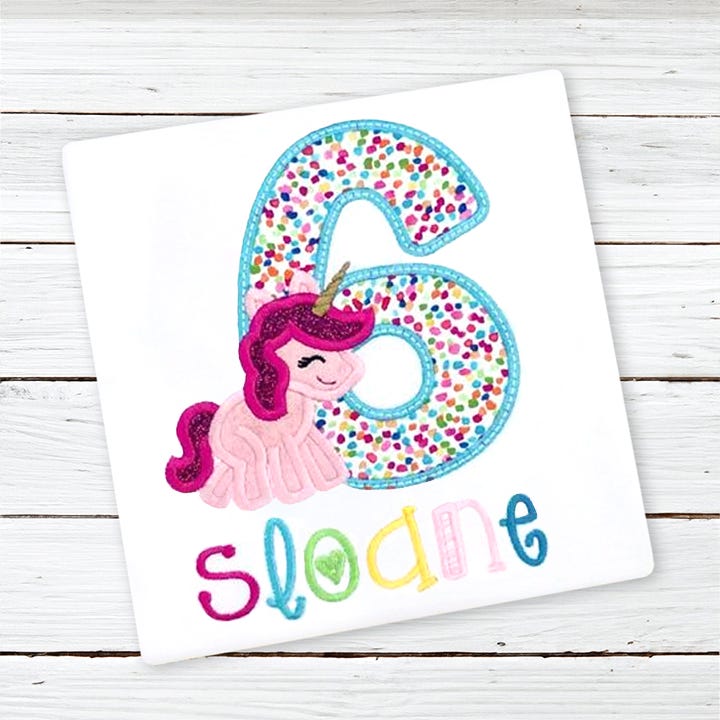 Unicorn Numbers | Machine Embroidery Designs by JuJu