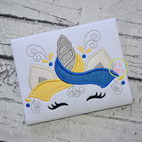 Unicorn Horn Awareness Ribbon 2 Color Applique | Machine Embroidery Designs by JuJu