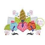 Unicorn Horn Aloha Applique | Machine Embroidery Designs by JuJu