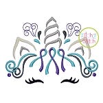 Unicorn Horn Awareness Ribbon 2 Color Embroidery | Machine Embroidery Designs by JuJu