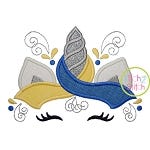 Unicorn Horn Awareness Ribbon 2 Color Applique | Machine Embroidery Designs by JuJu