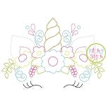 Unicorn Horn Flowers Bean Embroidery | Machine Embroidery Designs by JuJu