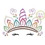 Unicorn Horn Indian Headdress Embroidery | Machine Embroidery Designs by JuJu
