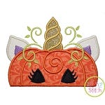 Unicorn Horn JackOLantern Applique | Machine Embroidery Designs by JuJu