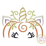 Unicorn Horn JackOLantern Embroidery | Machine Embroidery Designs by JuJu