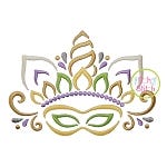 Unicorn Horn with Mardi Gras Mask Embroidery | Machine Embroidery Designs by JuJu