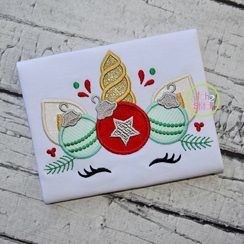 Unicorn Horn Ornaments Applique | Machine Embroidery Designs by JuJu