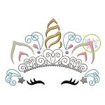 Unicorn Horn with Tiara Embroidery | Machine Embroidery Designs by JuJu