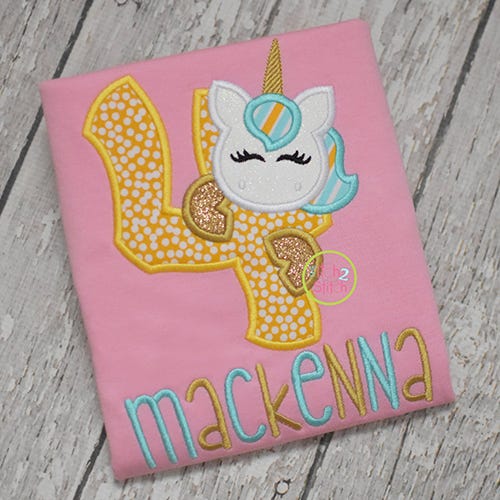 Unicorn Numbers Set Applique | Machine Embroidery Designs by JuJu