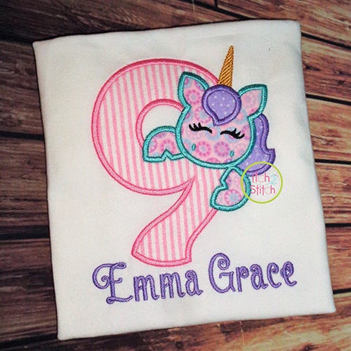 Unicorn Numbers Set Applique | Machine Embroidery Designs by JuJu