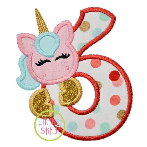 Unicorn Numbers Set Applique | Machine Embroidery Designs by JuJu