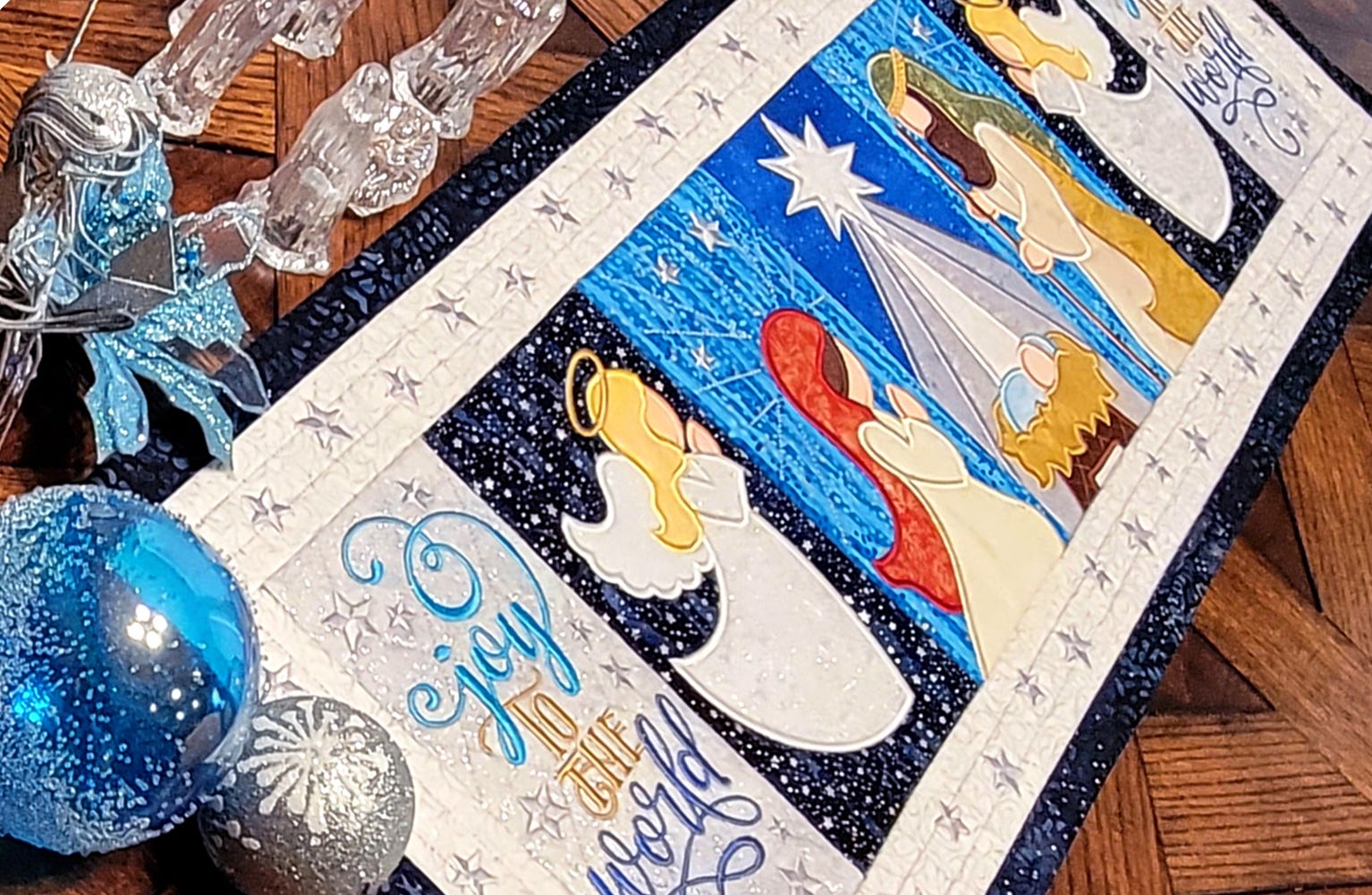 ITH Nativity Table Runner | Machine Embroidery Designs by JuJu
