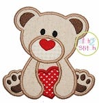 Valentine Heart Bear Applique | Machine Embroidery Designs by JuJu