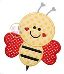 Valentine Bee Applique | Machine Embroidery Designs by JuJu
