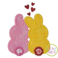 Valentine Bunnies Applique | Machine Embroidery Designs by JuJu