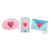 Valentine Messages Sketch | Machine Embroidery Designs by JuJu