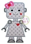 Robot Girl Applique | Machine Embroidery Designs by JuJu