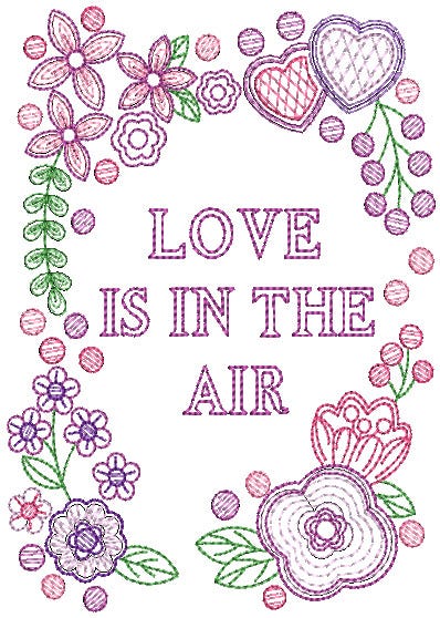 Valentines Greeting Cards 2 Digital Embroidery Designs by JuJu