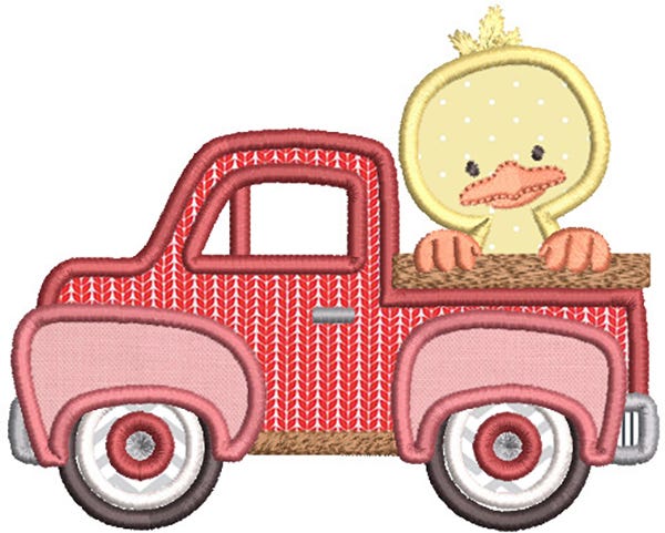 Vintage Truck Farm Animals Applique Machine Embroidery Designs by JuJu 