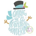 Walking in a Wonderland Snowman Embroidery | Machine Embroidery Designs by JuJu