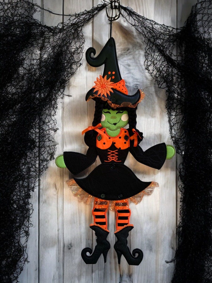 ITH Wanda Witch Wall Hanging | Machine Embroidery Designs by JuJu	