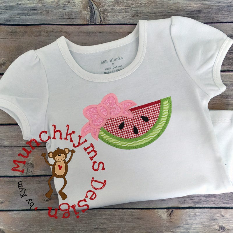 Watermelon Bow | Machine Embroidery Designs by JuJu