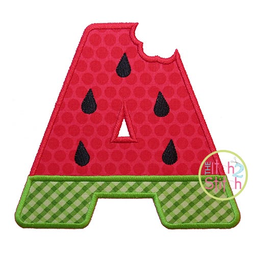 Watermelon Alphabet Applique Set | Machine Embroidery Designs by JuJu