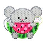 Watermelon Mouse Applique | Machine Embroidery Designs by JuJu