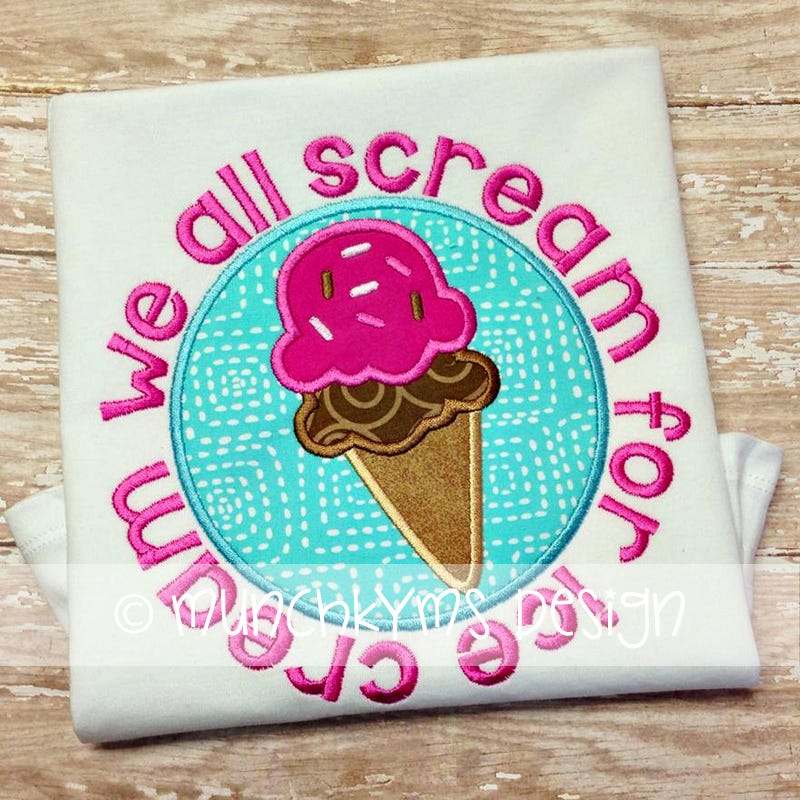 We All Scream For Ice Cream | Machine Embroidery Designs by JuJu