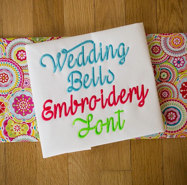 Wedding Bells Embroidery Font Machine Embroidery Designs by JuJu