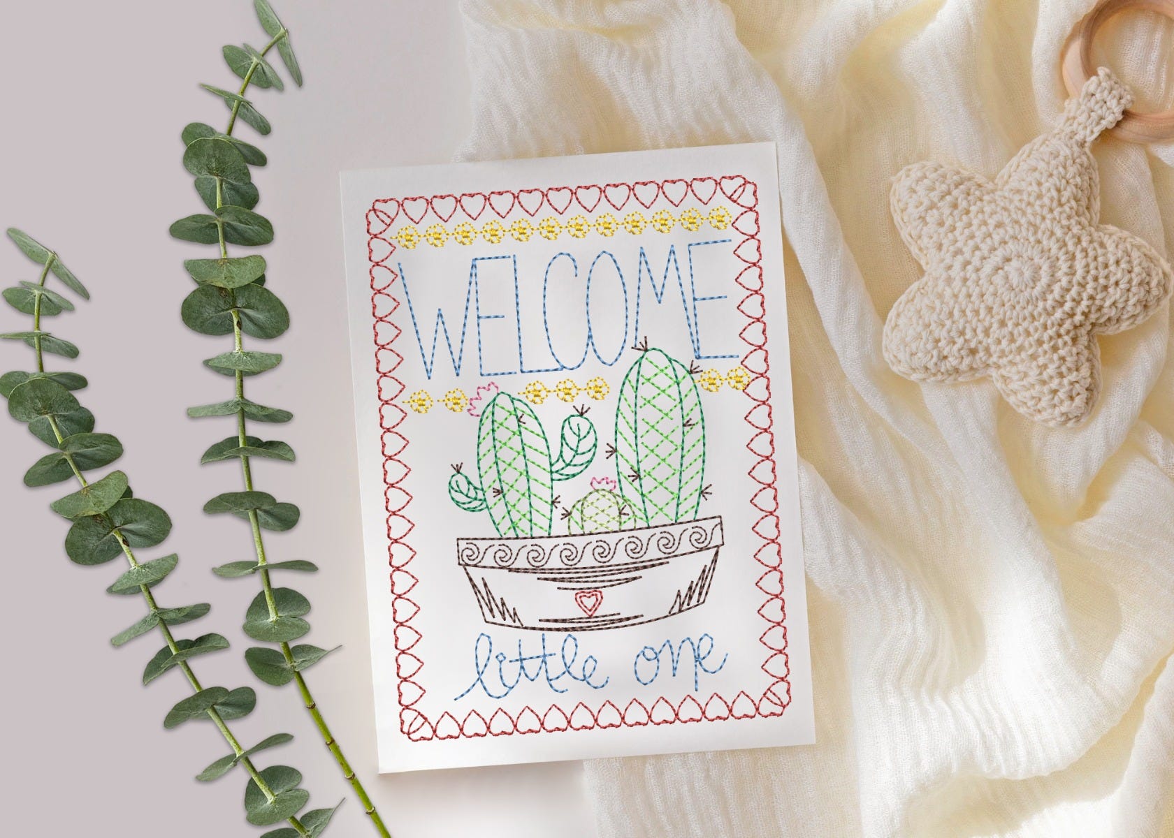 Baby Greeting Cards 4 | Machine Embroidery Designs by JuJu