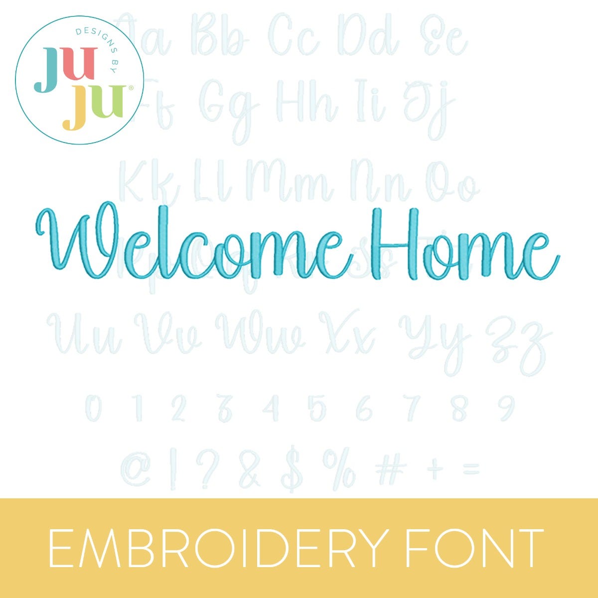 Welcome Home Embroidery Font | Machine Embroidery Designs by JuJu