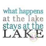 What Happens at the Lake Stays at the Lake Embroidery | Machine Embroidery Designs by JuJu