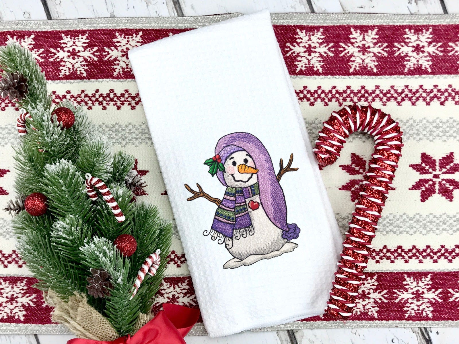 Holly Hat Whimsy Snowman | Machine Embroidery Designs by JuJu