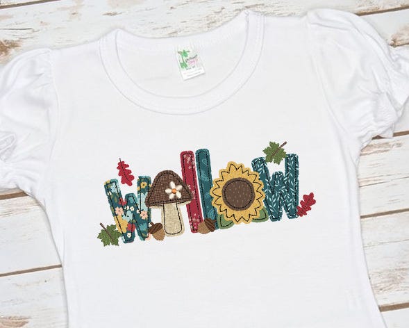 Autumn Alphabet Embellishment Kit | Machine Embroidery Designs by JuJu