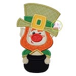 Winking Leprechaun Applique | Machine Embroidery Designs by JuJu