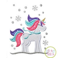 Winter Unicorn Applique | Machine Embroidery Designs by JuJu