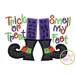 Witch Boots Smell Feet Applique | Machine Embroidery Designs by JuJu