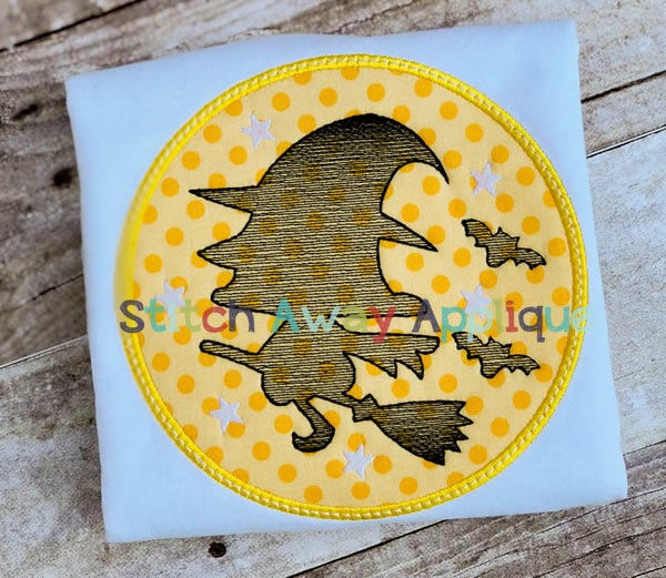 Witch Silhouette | Machine Embroidery Designs by JuJu