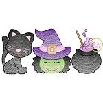 Witch Trio Sketch | Machine Embroidery Designs by JuJu