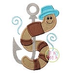 Worm on Hook Applique | Machine Embroidery Designs by JuJu