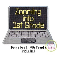 Zooming Into School Laptop Applique Design Set