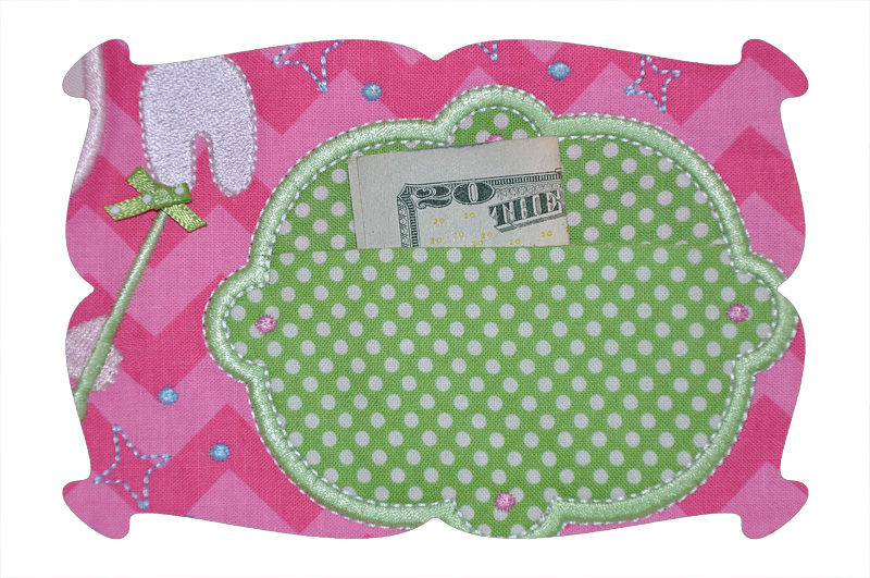 Tooth fairy pillow for girls in the hoop